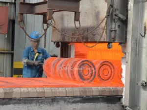 Heat treatment of kobelco track shoe